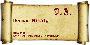Dorman Mihály névjegykártya